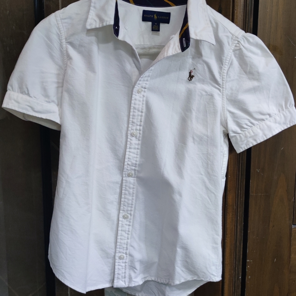 Ralph Lauren White Casual Button Down Shirt